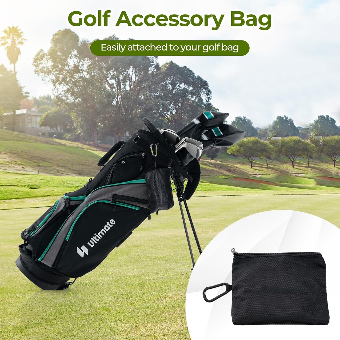 Golf Accessories Kit for Men Women, Golf Accessories Set W/Golf Balls, Golf Tees, Golf Towel, Golf Belt, Golf Hat, Divot Tool, Ball Marker, Storage Bag, Golf Gift Box for Golfers