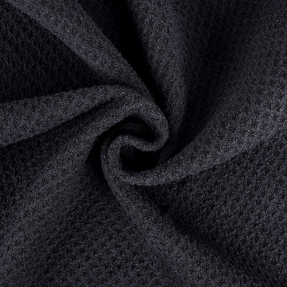 Tri-Fold Golf Towel | 16" X 24" | Premium Microfiber Fabric | Waffle Pattern | with Heavy Duty Carabiner Clip | for Men and Women (Black)