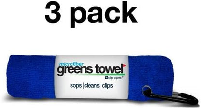Blue 3 Pack Golf Towel Set for Golf Bags with Clip, Plush Microfiber Nap Fabric, 16X16, the Original (Royal Blue)