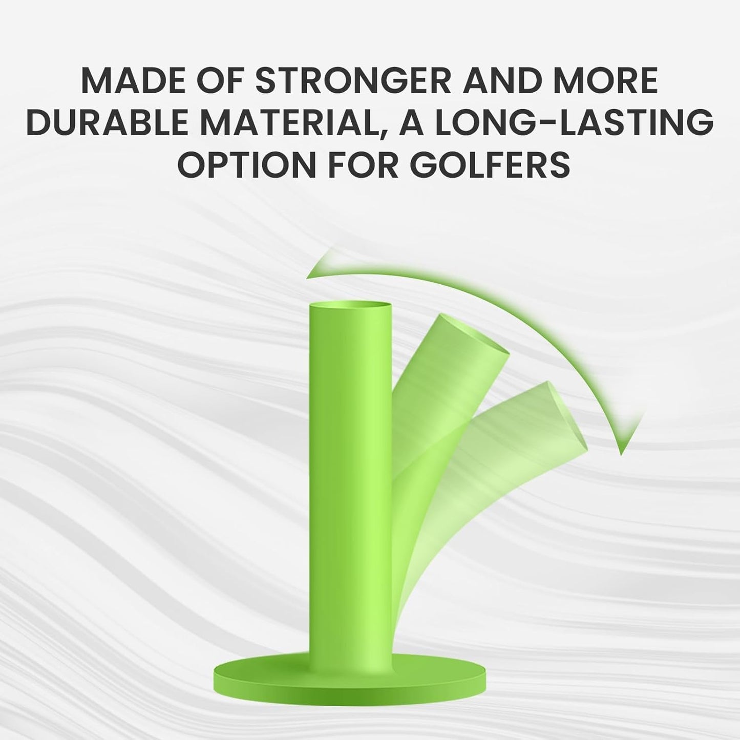 Premium Golf Rubber Tees Set - 6 Pack with 6 Plastic Tees (3.25 Inch) for Driving Range, Durable and Stable for Golf Mats and Turf Practice, Mixed Sizes (1.5", 2.25", 2.75", 3", 3.13")