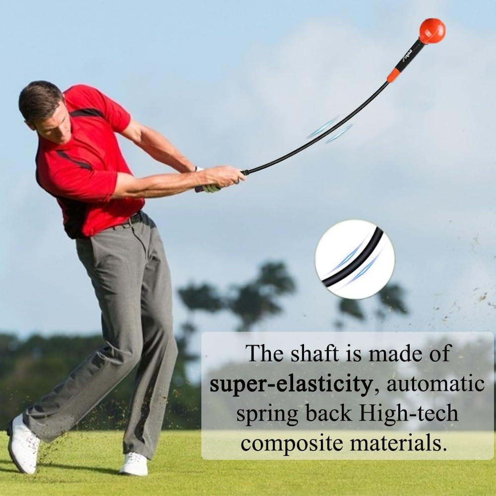 Golf Swing Trainer Aid - 48"/40" Warm-Up Stick for Strength, Flexibility, and Tempo Training with Weighted Head Swing Corrector for Men and Women