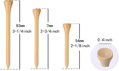 Professional 2 3/4 Inch Wooden Golf Tees - Pack of 100