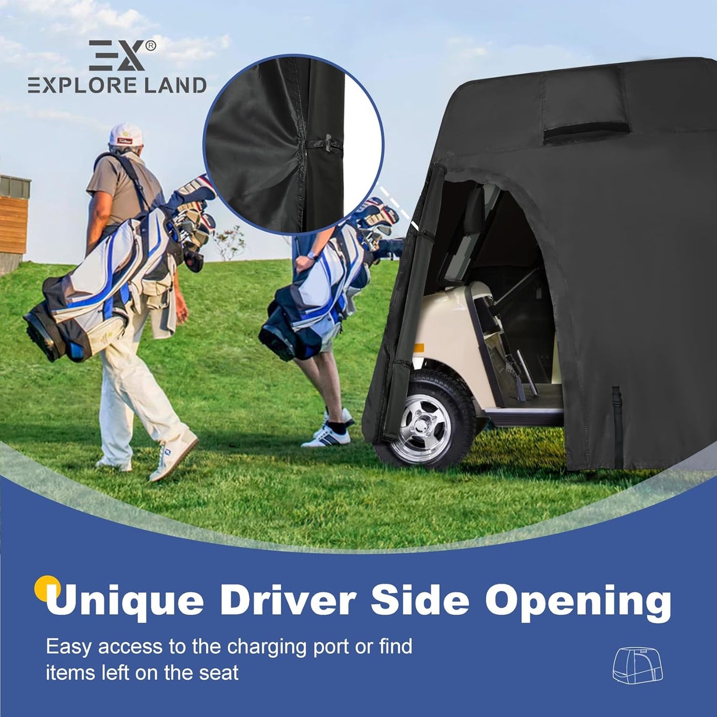 Waterproof Golf Cart Cover Universal Fits for Most Brand 2/4/6 Passenger Car