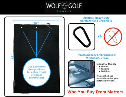 Premium Embroidered Golf Towel for Husbands | Humorous Design for Golf Bags