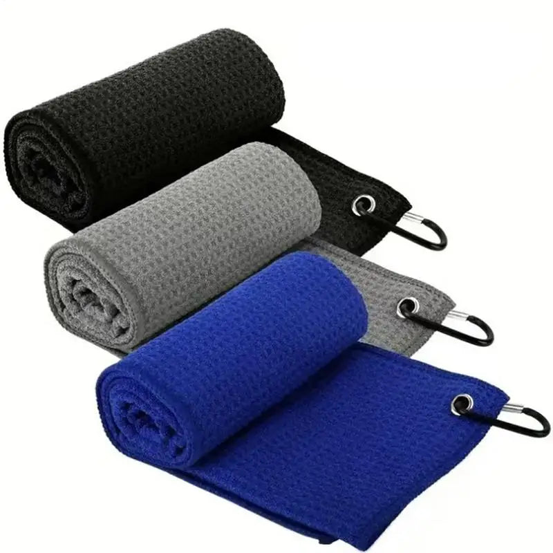 Microfiber Golf Towel - Soft Absorbent Cleaning Cloth with Clip for Golf Clubs and Accessories