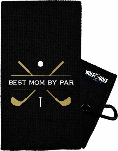 Premium "Best Mom" Golf Towel | Custom Embroidery Made in the USA | Women's Golf Accessories