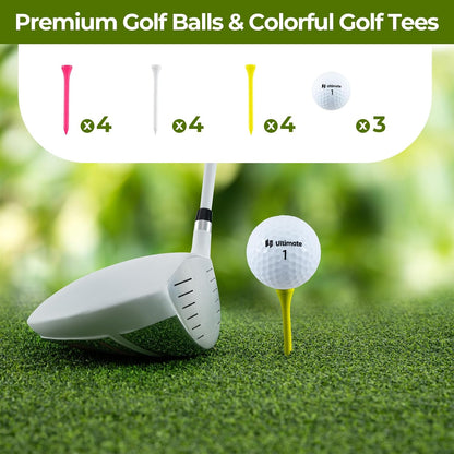 Golf Accessories Kit for Men Women, Golf Accessories Set W/Golf Balls, Golf Tees, Golf Towel, Golf Belt, Golf Hat, Divot Tool, Ball Marker, Storage Bag, Golf Gift Box for Golfers