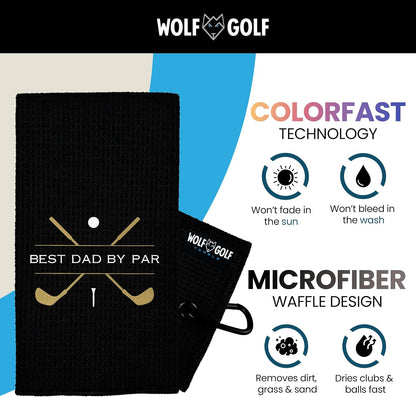 Premium Embroidered Golf Towel for Dads | Made in the USA | Essential Golf Accessories for Men