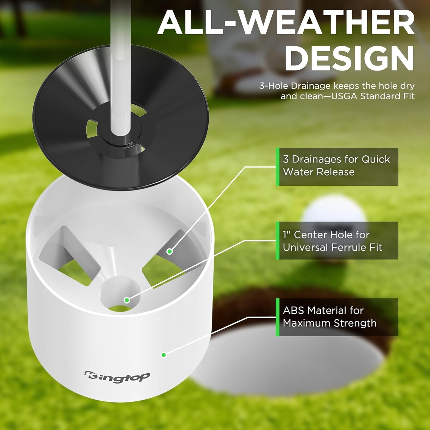 Golf Hole Cup - Compliant with PGA/USGA Regulations, Ideal for Backyard Practice Putting Greens, Available in 4-Inch and 6-Inch Sizes