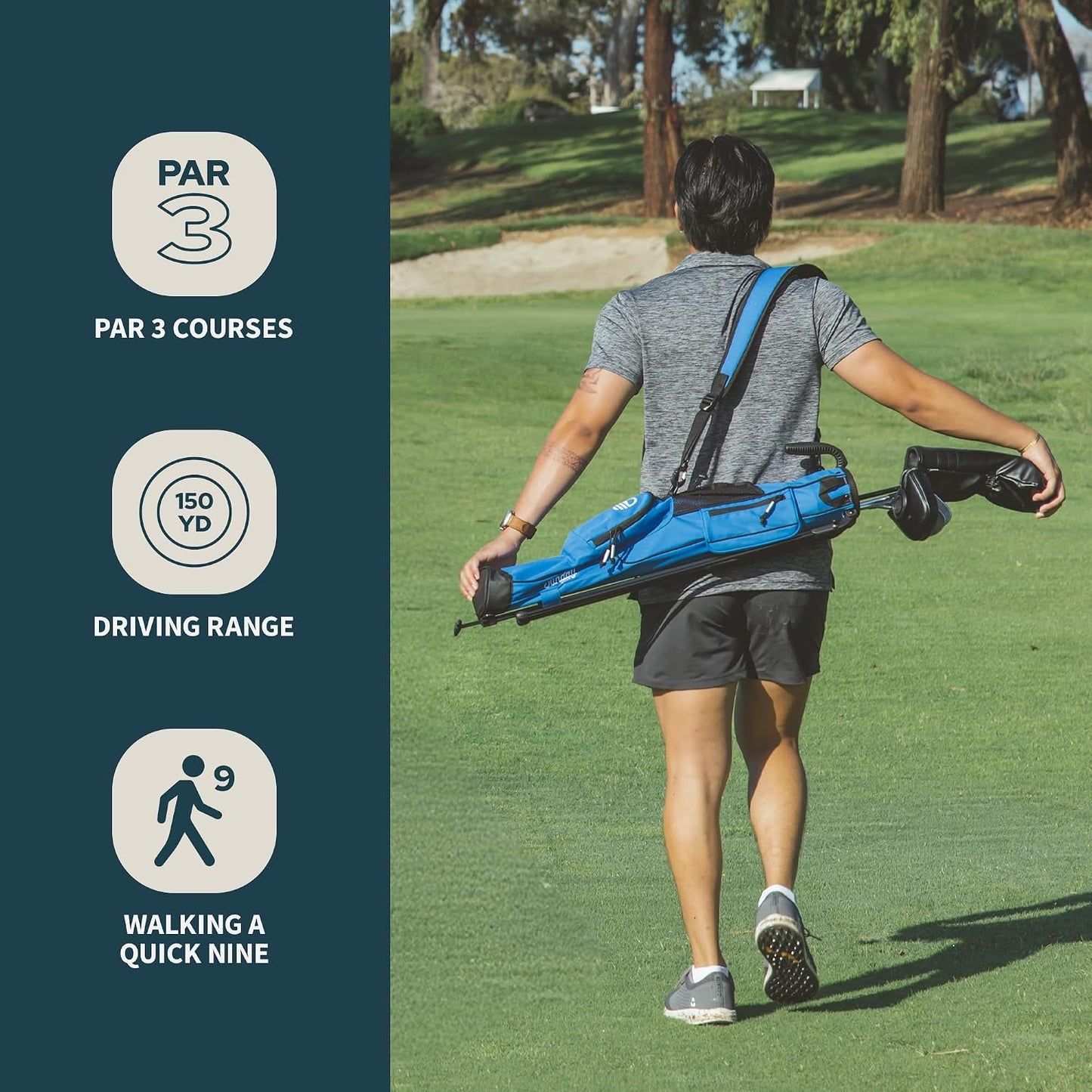 The Original Lightweight  Bag with Stand | Easy to Carry, Durable, Pitch & Putt, Driving Range, Par 3 & Executive Courses