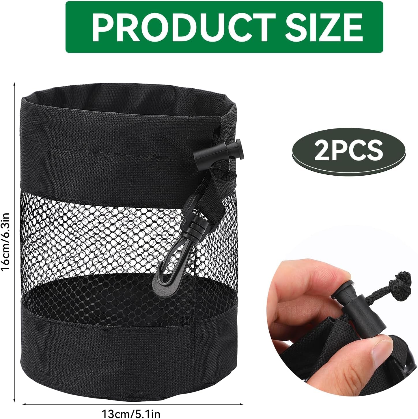Golf Ball Storage Bag Set - Nylon Mesh Drawstring Organizer Pouches for Efficient Golf Ball Storage