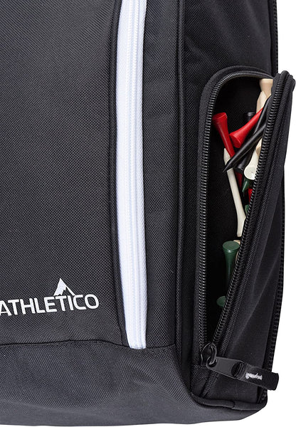 Golf Shoe Bag - Zippered Carrier with Ventilation and External Pocket for Accessories - Ideal Storage Solution (Black)