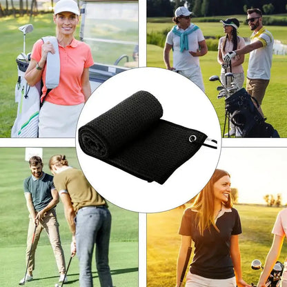 Microfiber Golf Towel - Soft Absorbent Cleaning Cloth with Clip for Golf Clubs and Accessories
