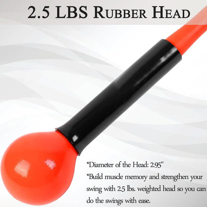 Golf Swing Trainer Aid - 48"/40" Warm-Up Stick for Strength, Flexibility, and Tempo Training with Weighted Head Swing Corrector for Men and Women