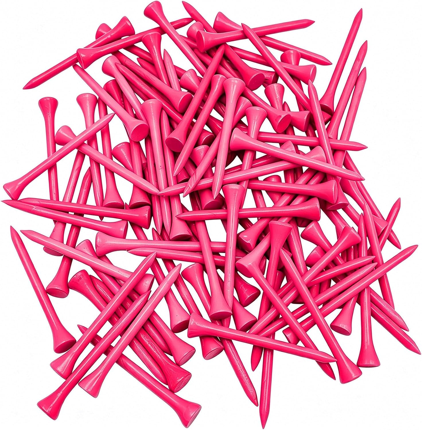 Bamboo Golf Tees for Women and Girls, 3-1/4 Inch, 100-Pack, Pink Golf Accessories