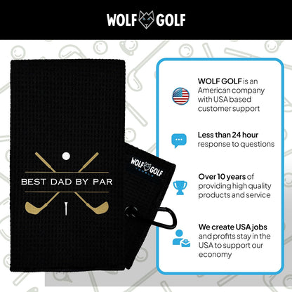 Premium Embroidered Golf Towel for Dads | Made in the USA | Essential Golf Accessories for Men