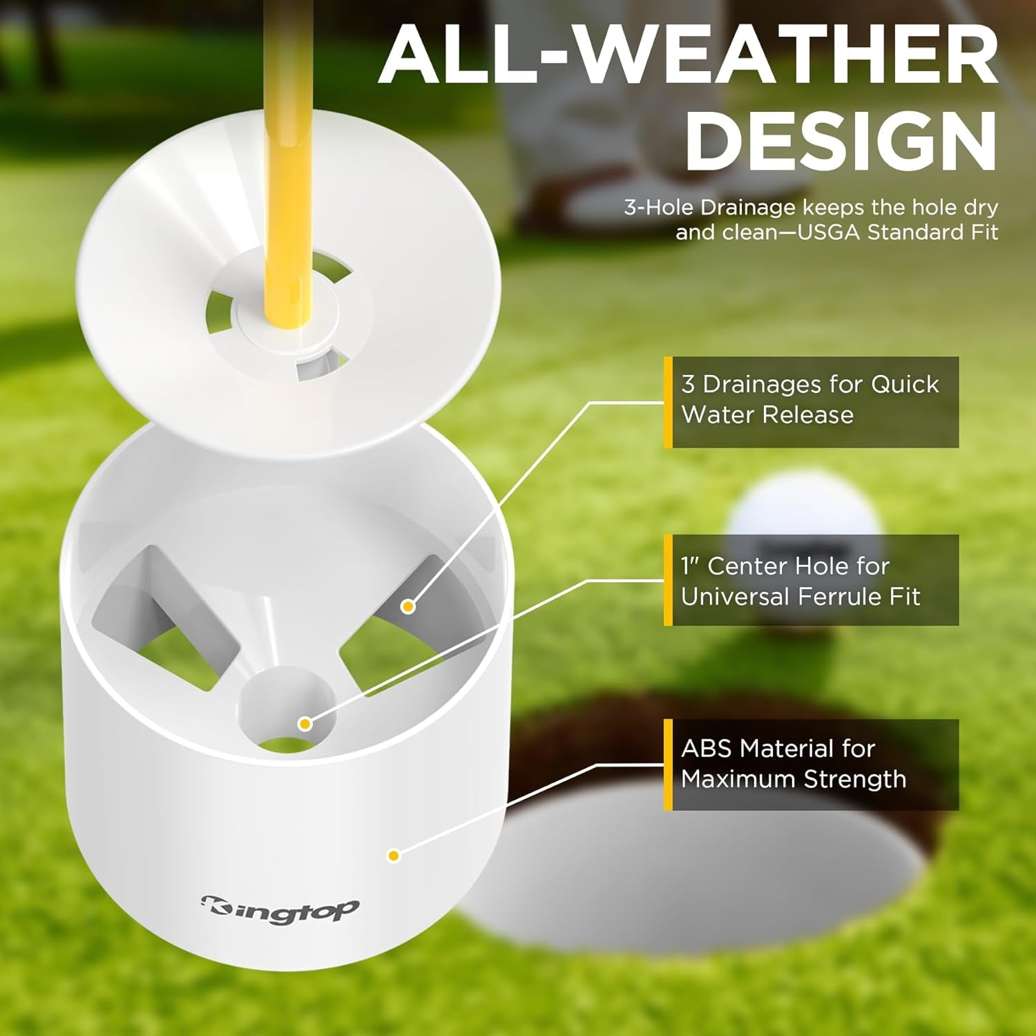 Mini Golf Flagstick Set - 3 Feet Double-Sided Numbered Flags with Portable 2-Section Design for Putting Greens and Yard Use, Ideal Gift Option