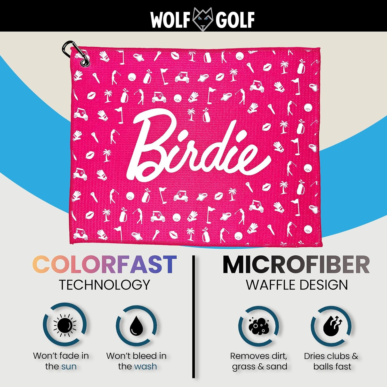 Birdie Women's Golf Towel | Premium Golf Gifts and Accessories for Women