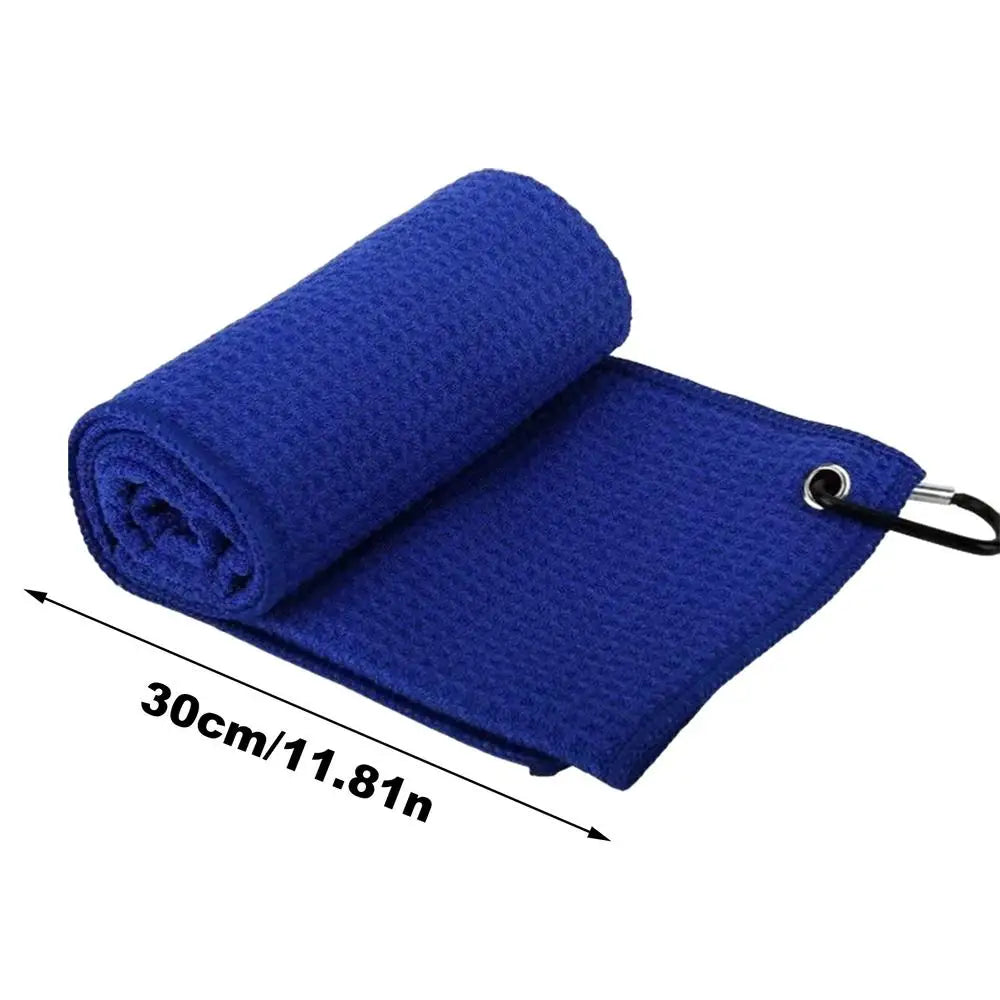 Microfiber Golf Towel - Soft Absorbent Cleaning Cloth with Clip for Golf Clubs and Accessories