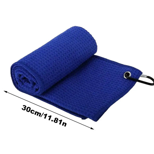 Microfiber Golf Towel - Soft Absorbent Cleaning Cloth with Clip for Golf Clubs and Accessories