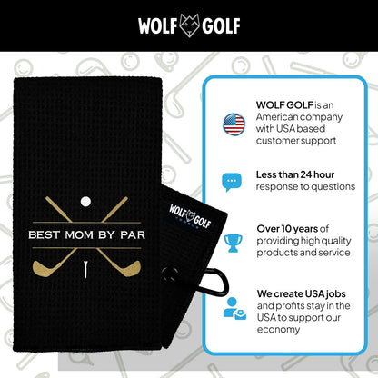 Premium "Best Mom" Golf Towel | Custom Embroidery Made in the USA | Women's Golf Accessories