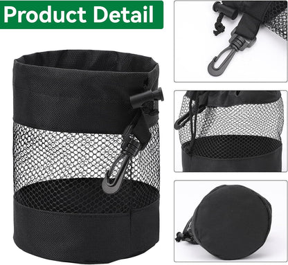 Golf Ball Storage Bag Set - Nylon Mesh Drawstring Organizer Pouches for Efficient Golf Ball Storage
