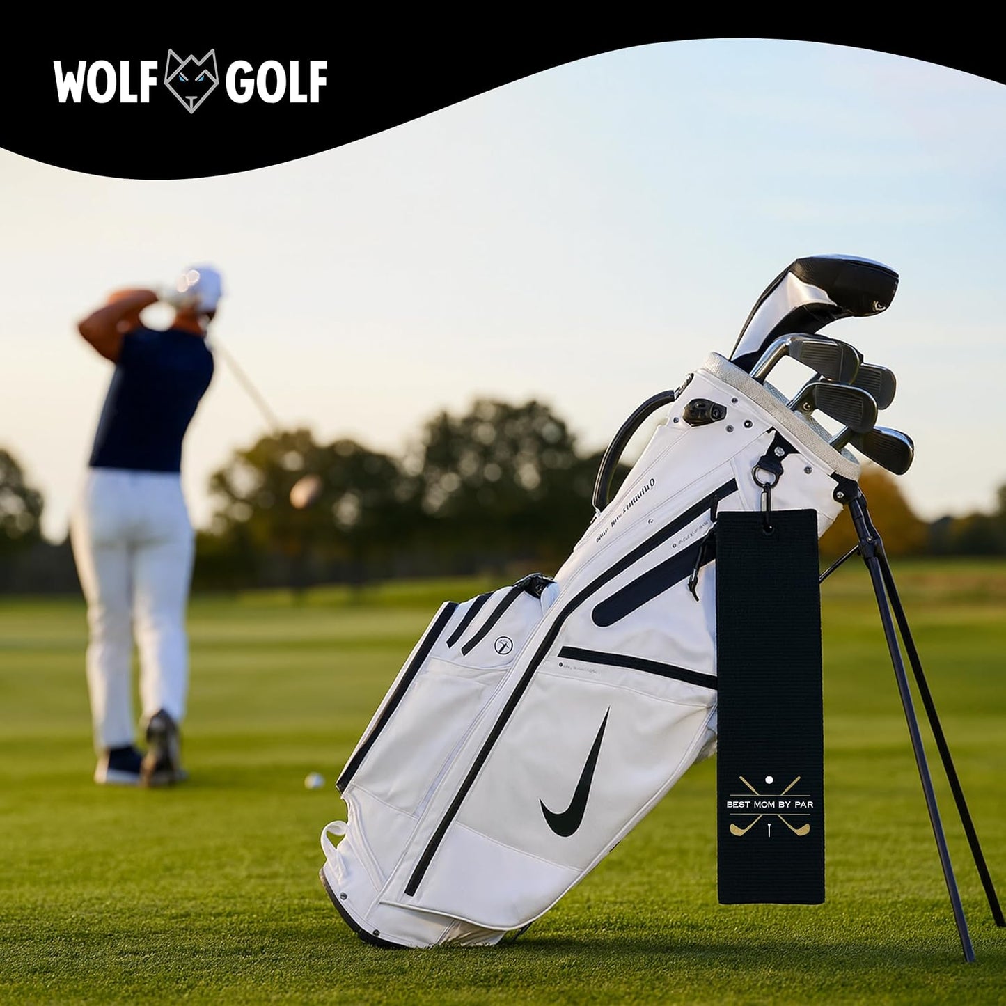Premium "Best Mom" Golf Towel | Custom Embroidery Made in the USA | Women's Golf Accessories