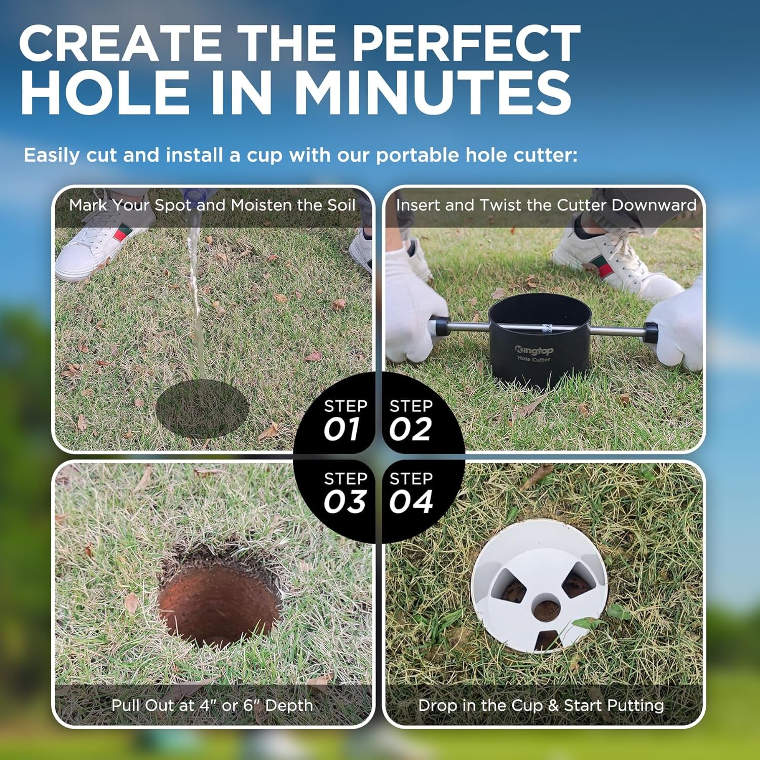 Golf Hole Cup - Compliant with PGA/USGA Regulations, Ideal for Backyard Practice Putting Greens, Available in 4-Inch and 6-Inch Sizes